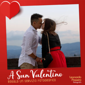 A San Valentino regala un Voucher per un servizio fotografico dove vuoi . ragazzi che si baciano al tramonto