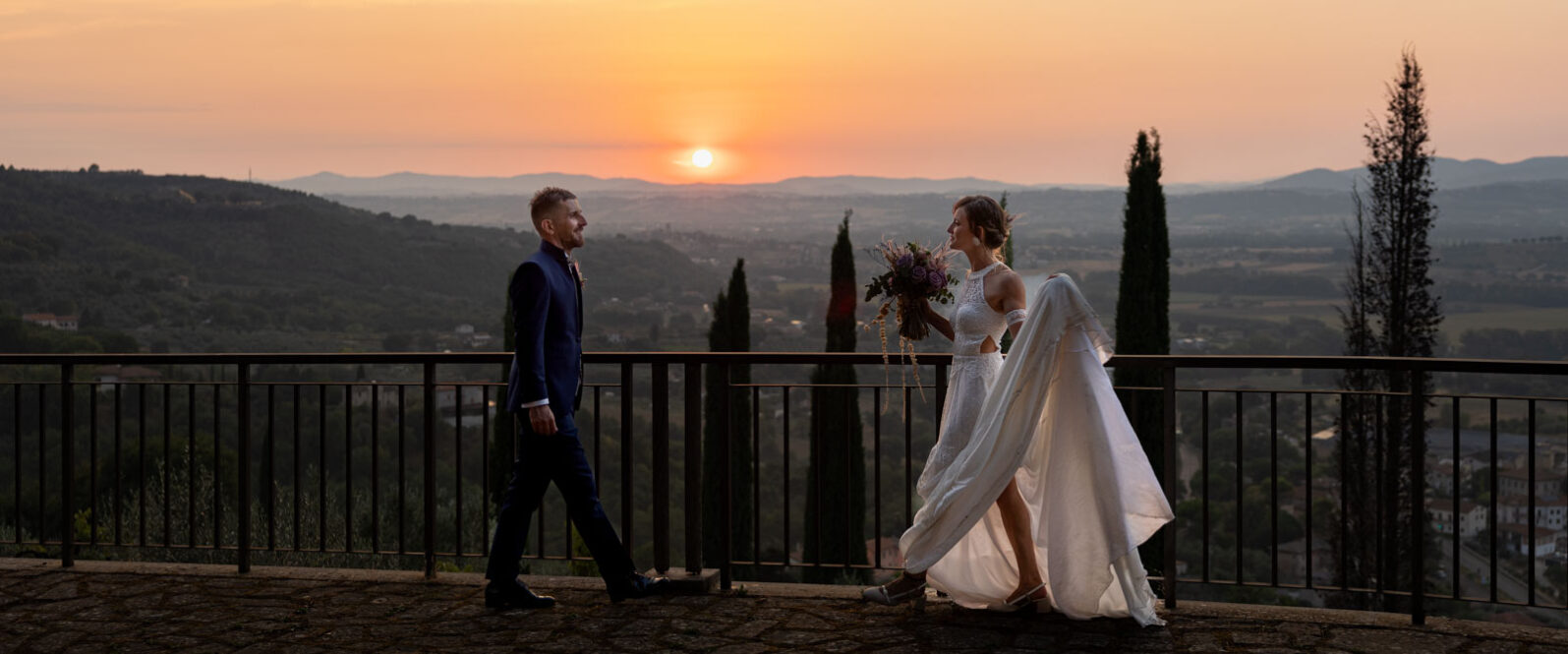 Sposi al tramonto a Bettona
