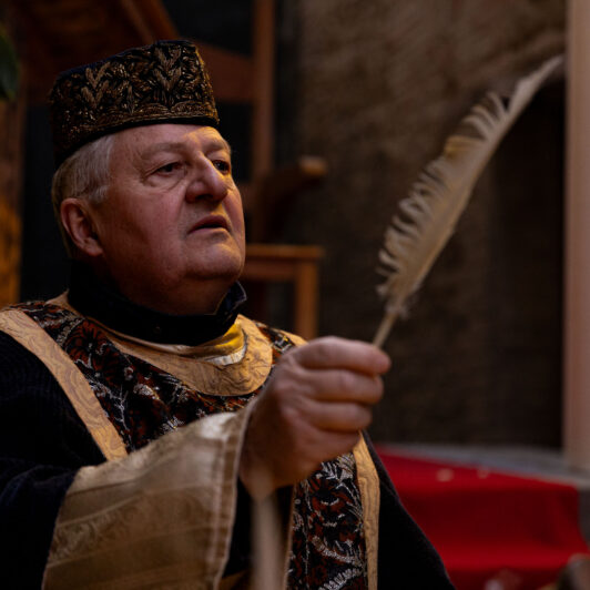 Quirino il censore durante il Presepe vivente di Petrignano d'Assisi
